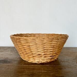 Vintage Wicker Bowl | Decorative Basket Bowl | Cottagecore Tray | Farmhouse